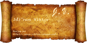 János Viktor névjegykártya